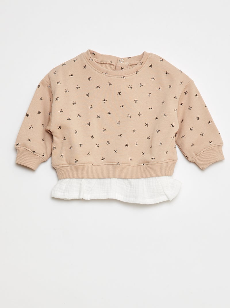 Sweat avec effet 2 en 1 à la base Rose - Kiabi
