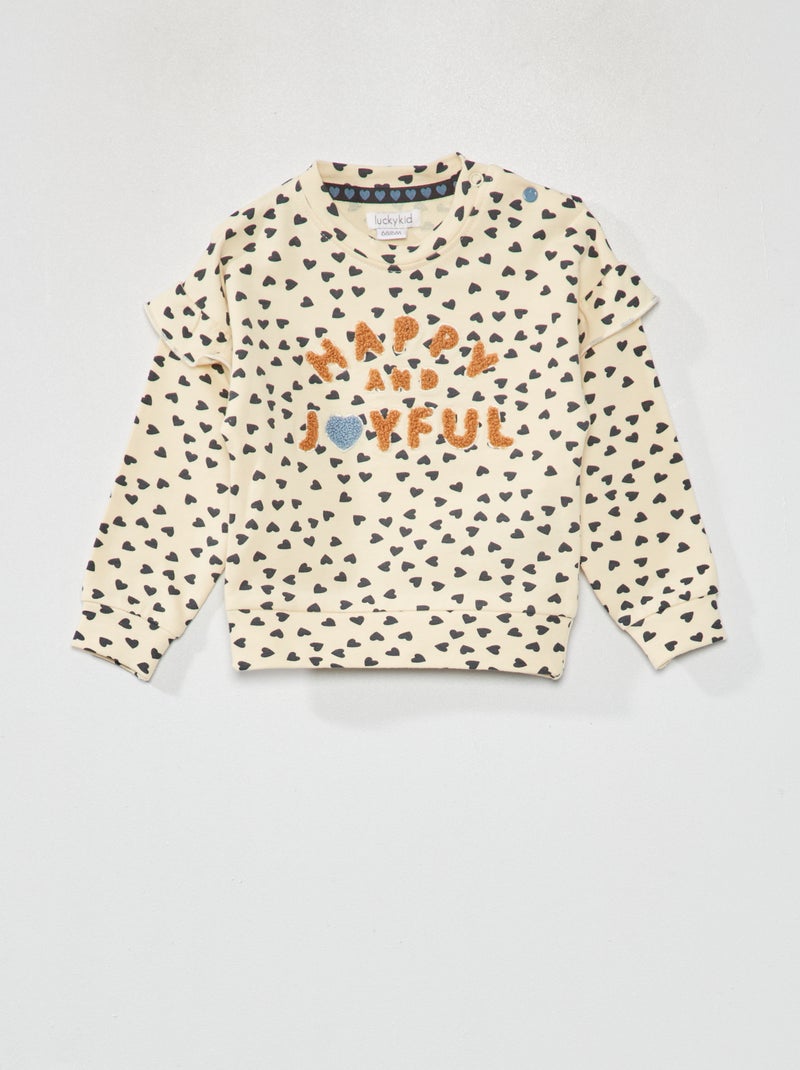 Sweat avec imprimé Beige - Kiabi