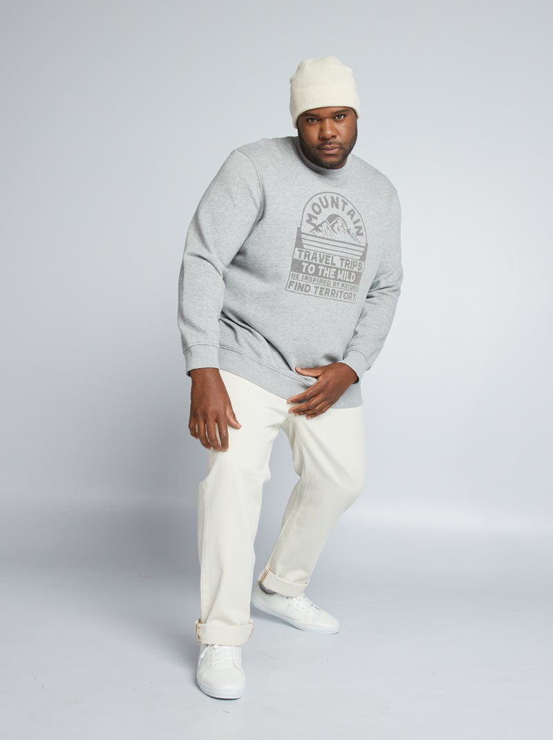 Sweat avec imprimé feutrine Gris - Kiabi