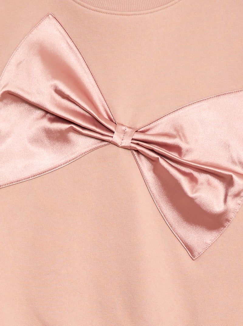 Sweat avec nœud en satin Rose - Kiabi