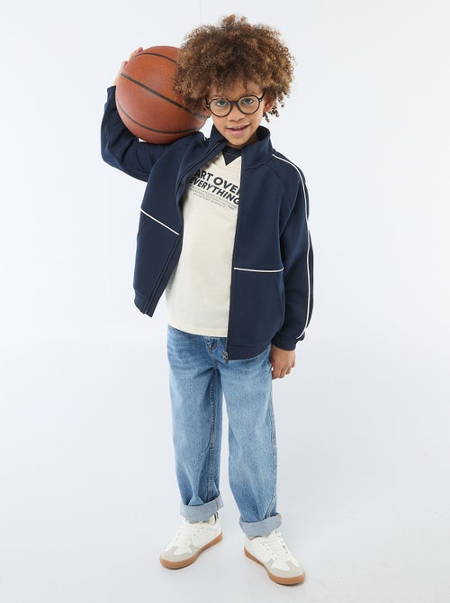 Sweat avec ouverture zippée - Kiabi