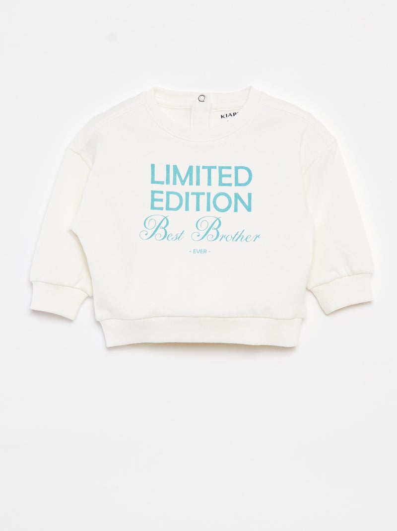 Sweat avec print 'Brother' BLANC - Kiabi