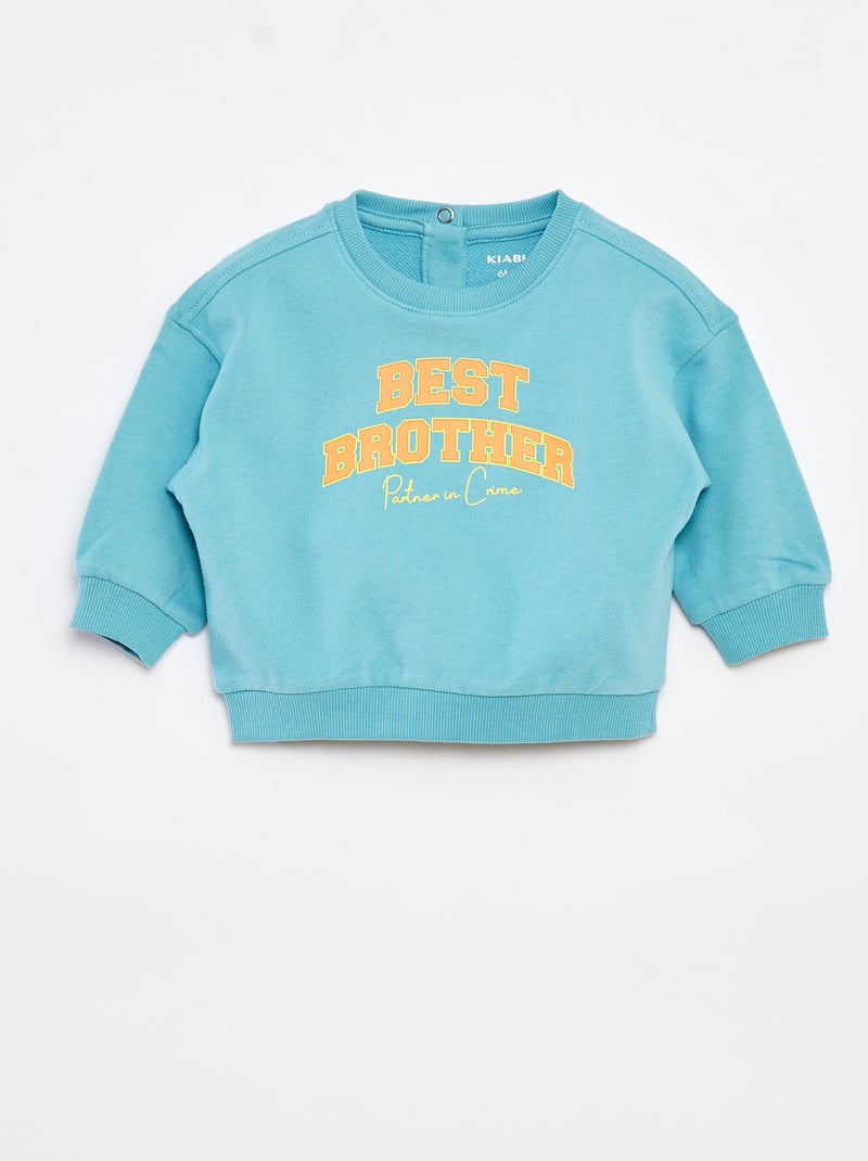 Sweat avec print 'Brother' VERT - Kiabi