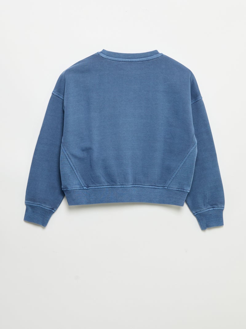 Sweat avec strass Bleu - Kiabi