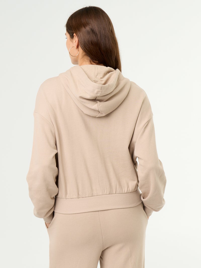 Sweat basique en molleton léger Beige - Kiabi