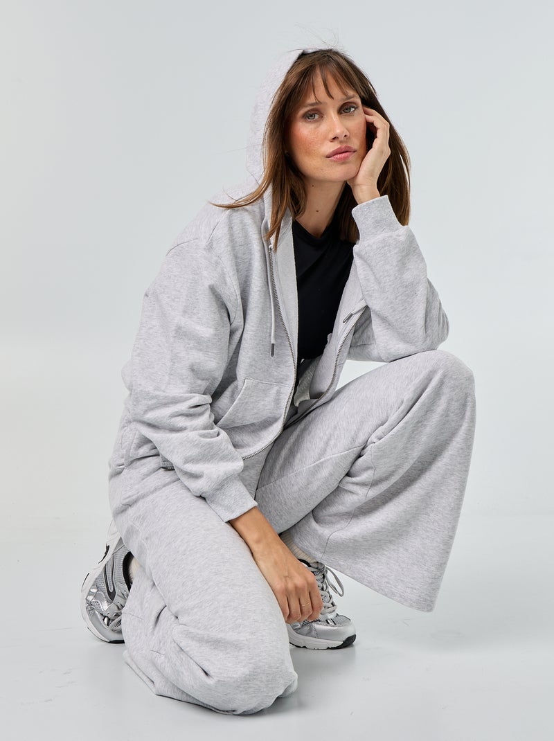 Sweat basique en molleton léger Gris - Kiabi