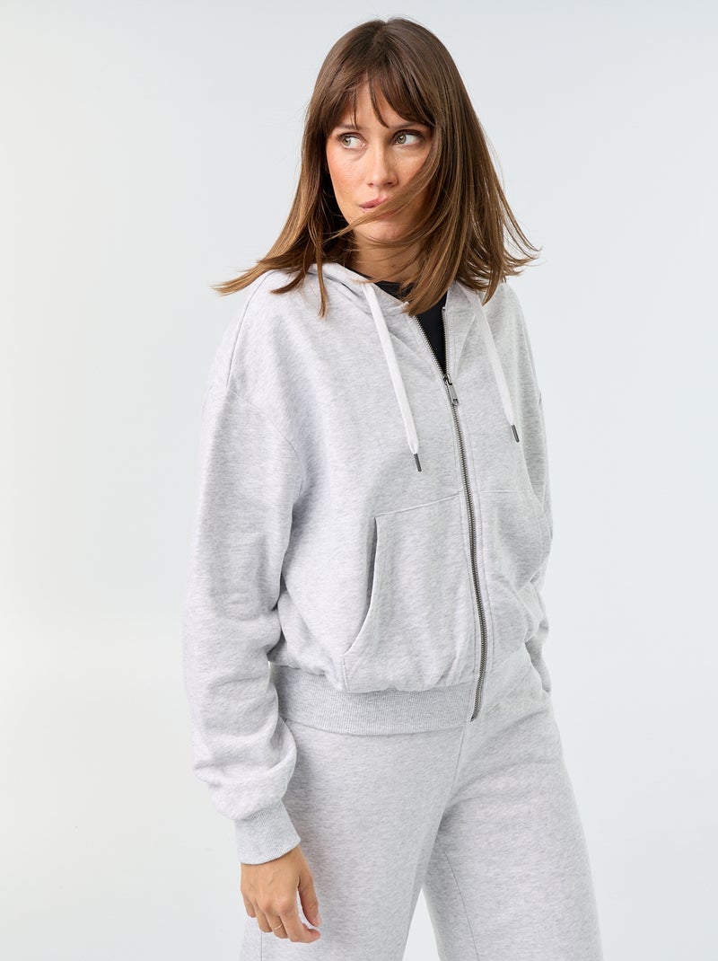Sweat basique en molleton léger Gris - Kiabi