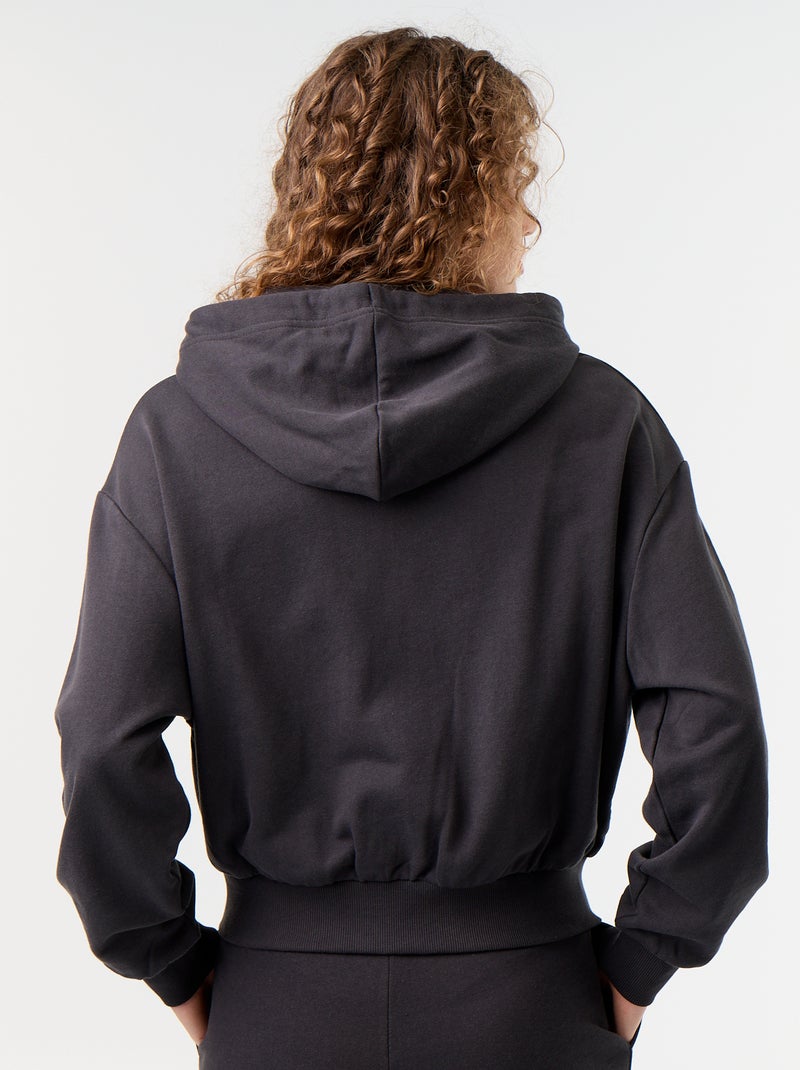 Sweat basique en molleton léger Noir - Kiabi