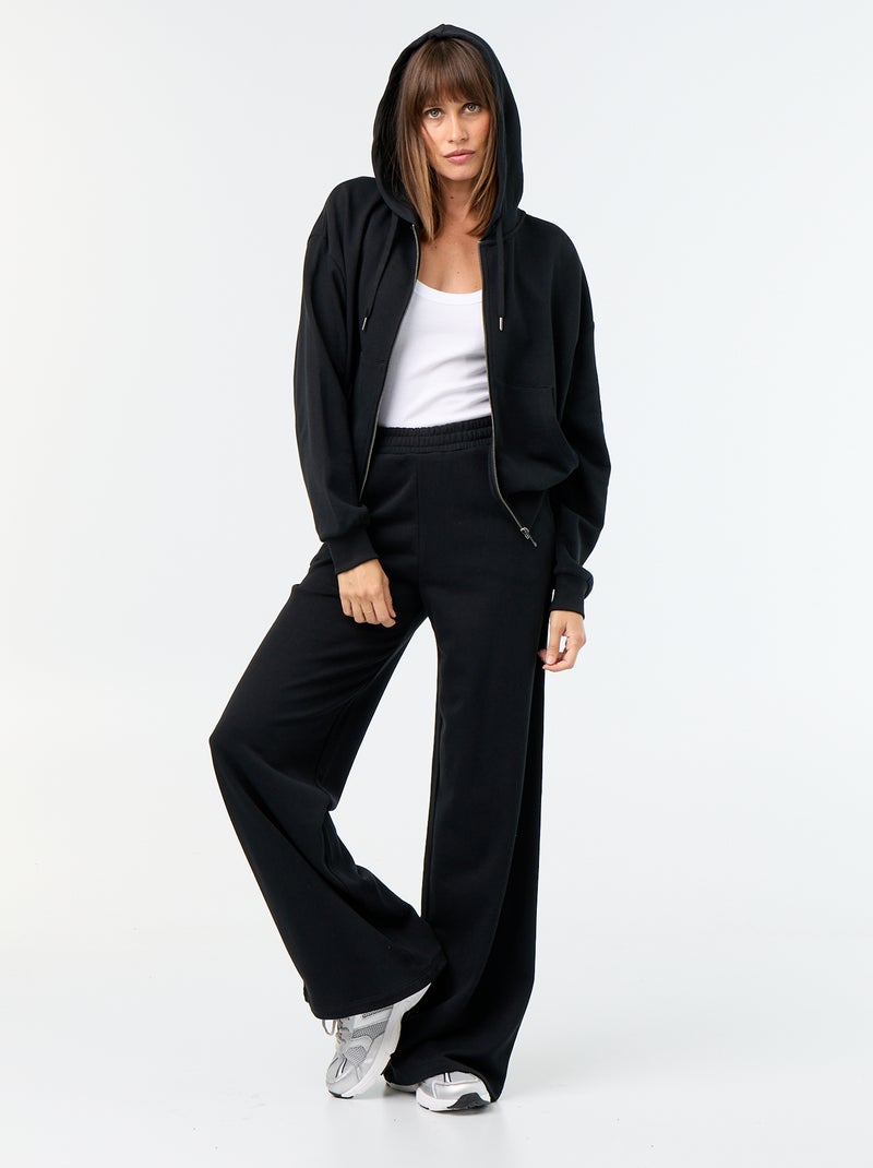 Sweat basique en molleton léger Noir - Kiabi