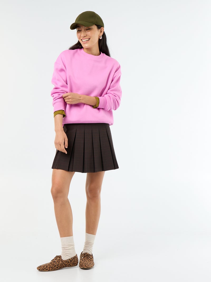 Sweat basique en molleton Rose - Kiabi