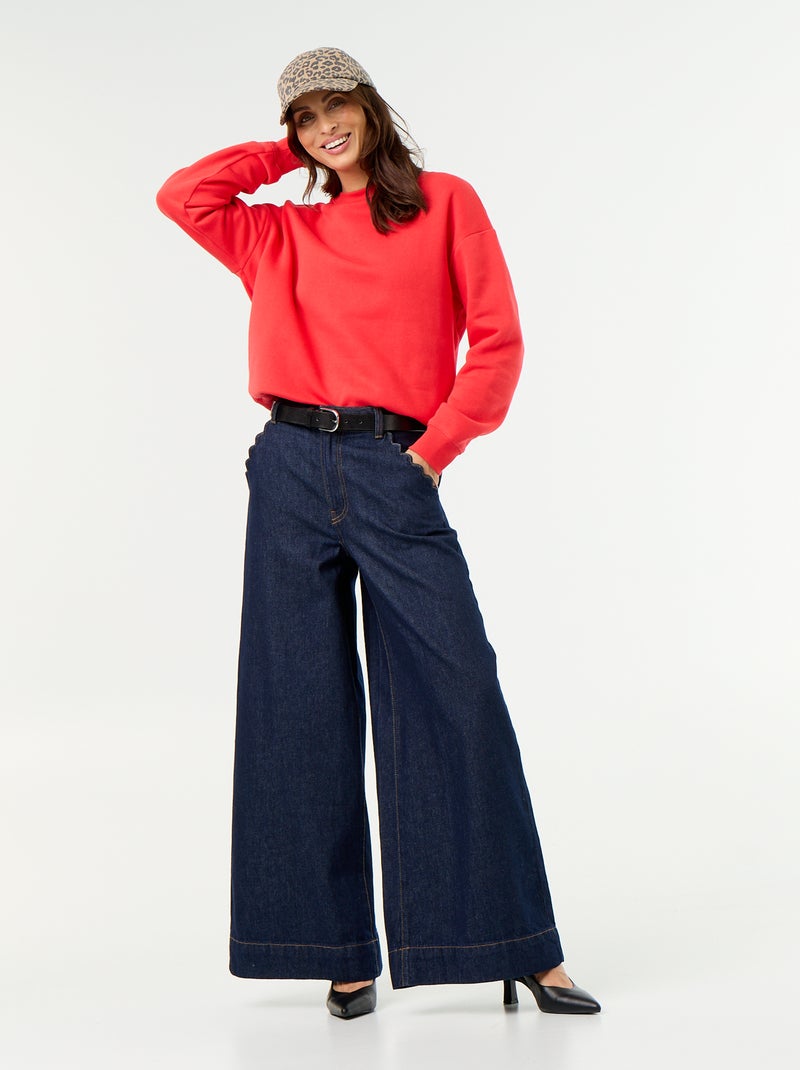 Sweat basique en molleton Rouge - Kiabi