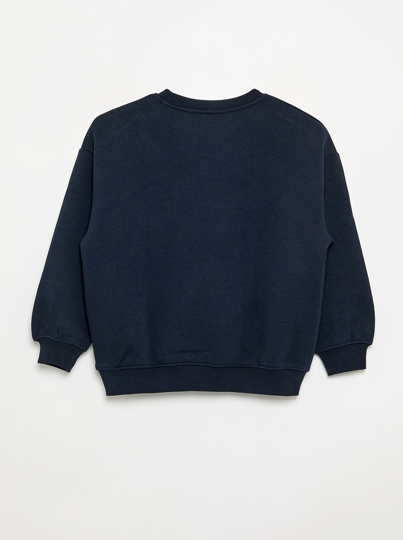 Sweat bicolore à manches longues Bleu - Kiabi