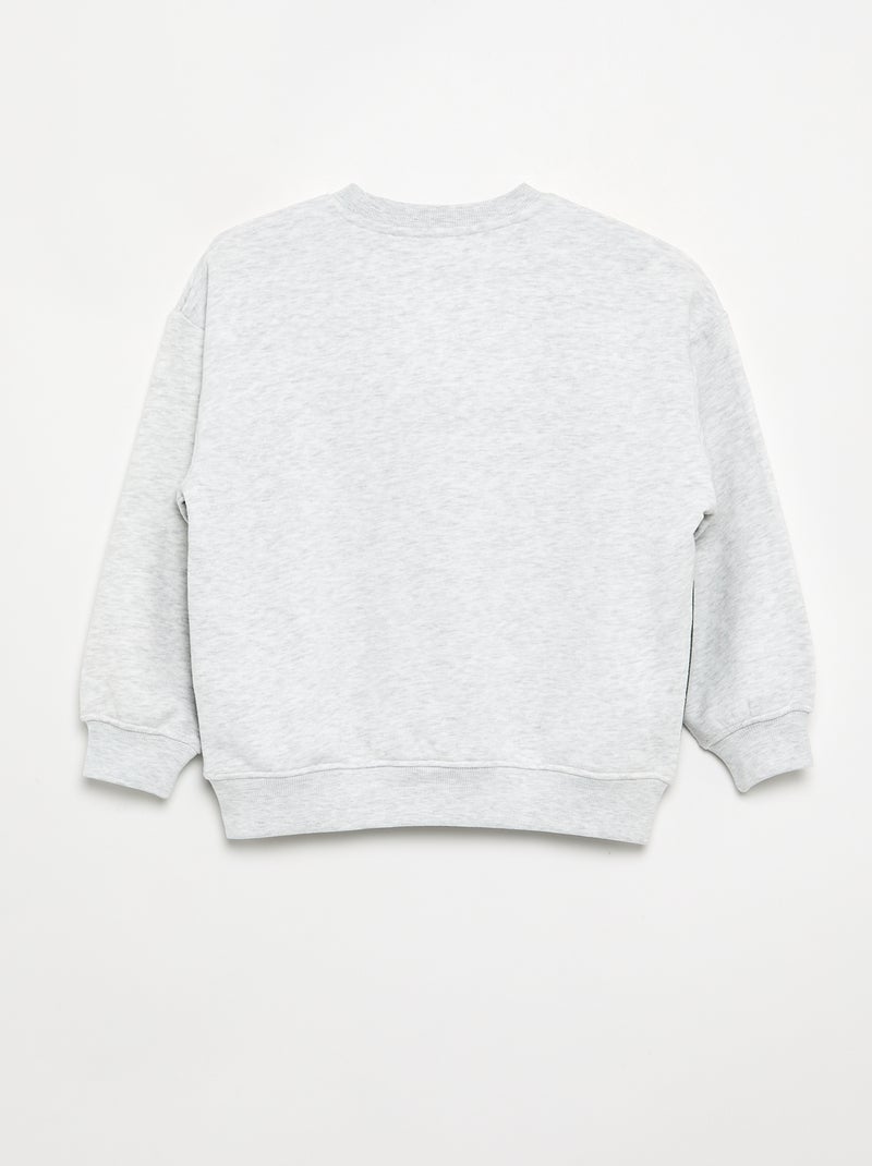 Sweat bicolore à manches longues Gris - Kiabi