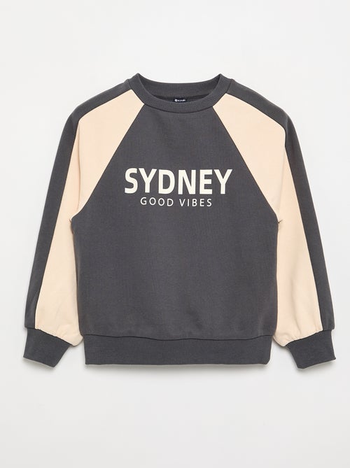 Sweat bicolore avec imprimé - Kiabi