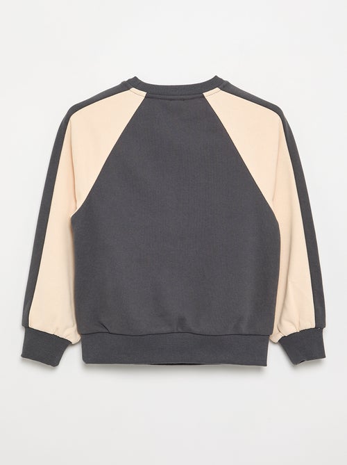 Sweat bicolore avec imprimé - Kiabi