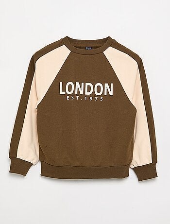 Sweat bicolore avec imprimé