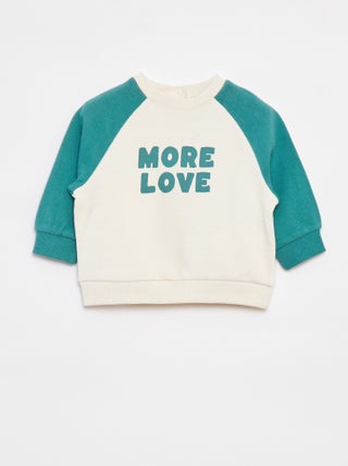 Sweat bicolore avec message