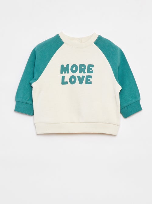 Sweat bicolore avec message - Kiabi