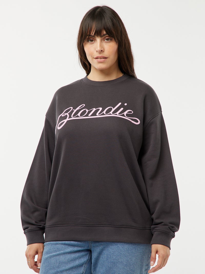 Sweat 'Blondie' imprimé recto/verso NOIR - Kiabi