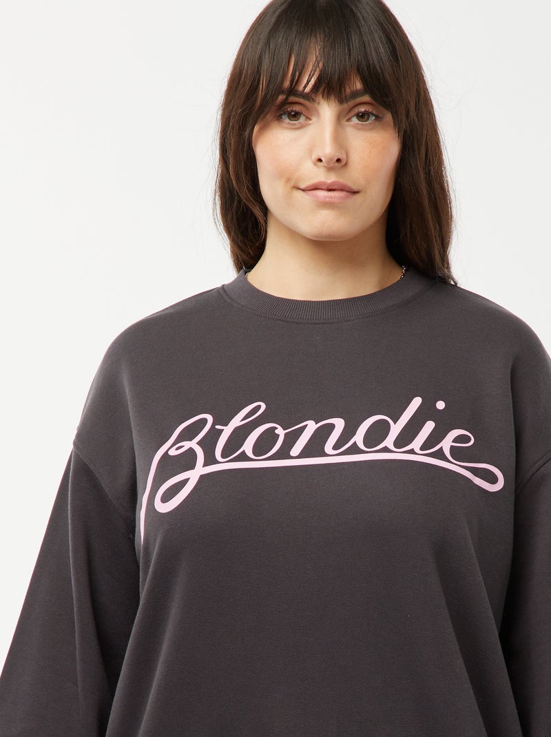 Sweat 'Blondie' imprimé recto/verso NOIR - Kiabi