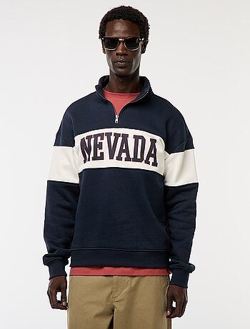 Sweat camionneur avec col montant zippé