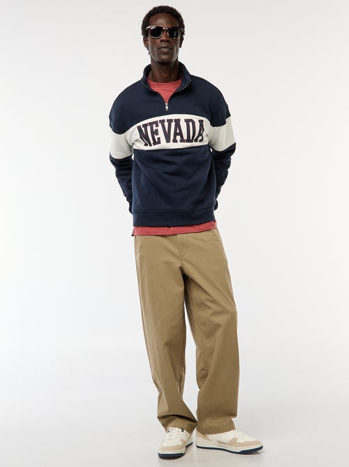 Sweat camionneur avec col montant zippé - Kiabi