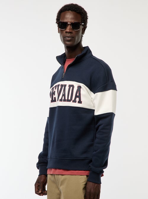 Sweat camionneur avec col montant zippé - Kiabi