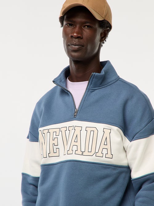 Sweat camionneur avec col montant zippé - Kiabi