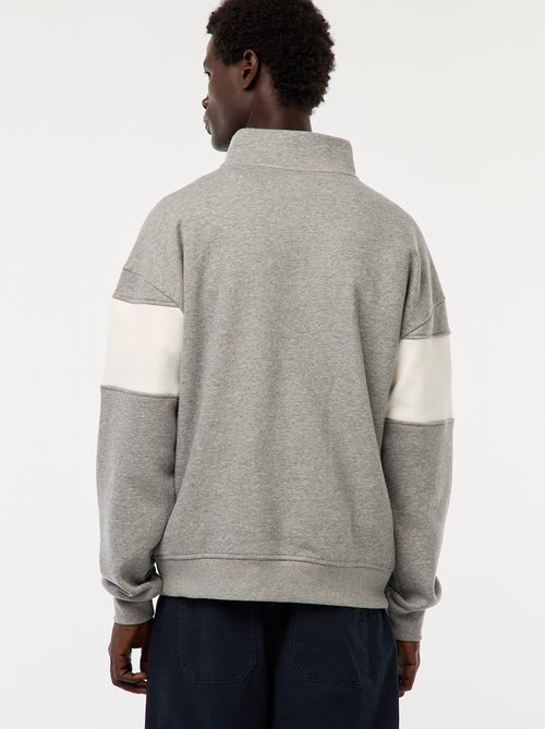 Sweat camionneur avec col montant zippé - Kiabi