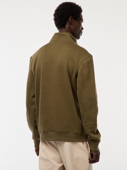 Sweat camionneur avec col montant zippé - Kiabi