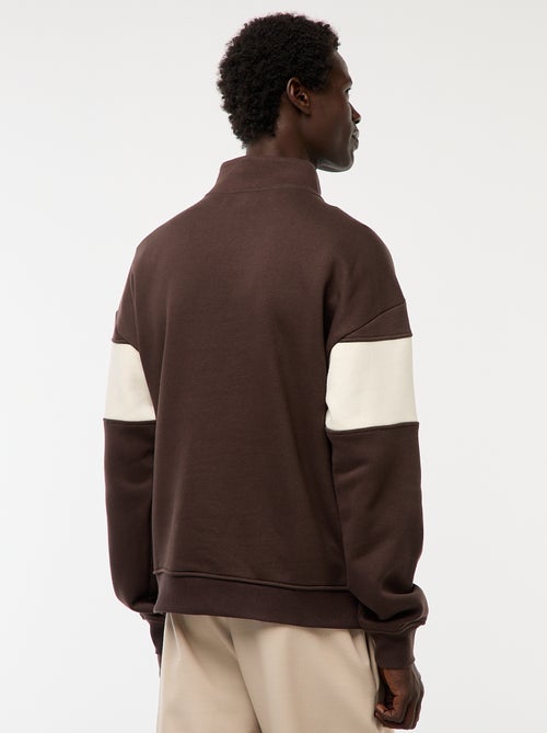 Sweat camionneur avec col montant zippé - Kiabi