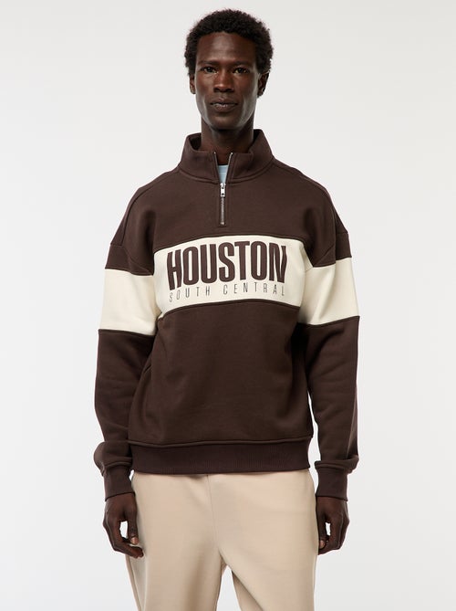 Sweat camionneur avec col montant zippé - Kiabi