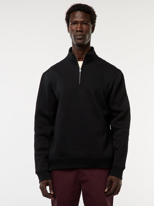 Sweat camionneur avec col montant zippé - Kiabi