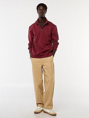 Sweat camionneur avec col montant zippé