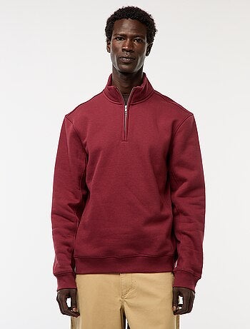 Sweat camionneur avec col montant zippé