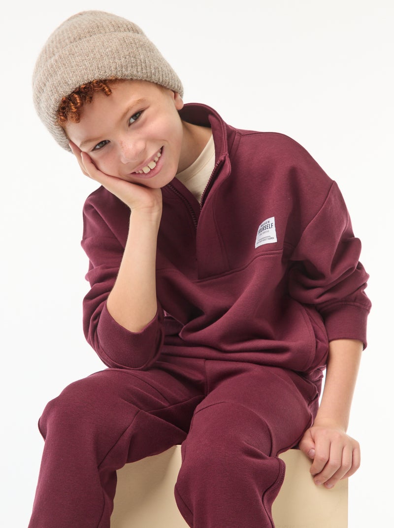 Sweat camionneur en molleton gratté Rouge - Kiabi