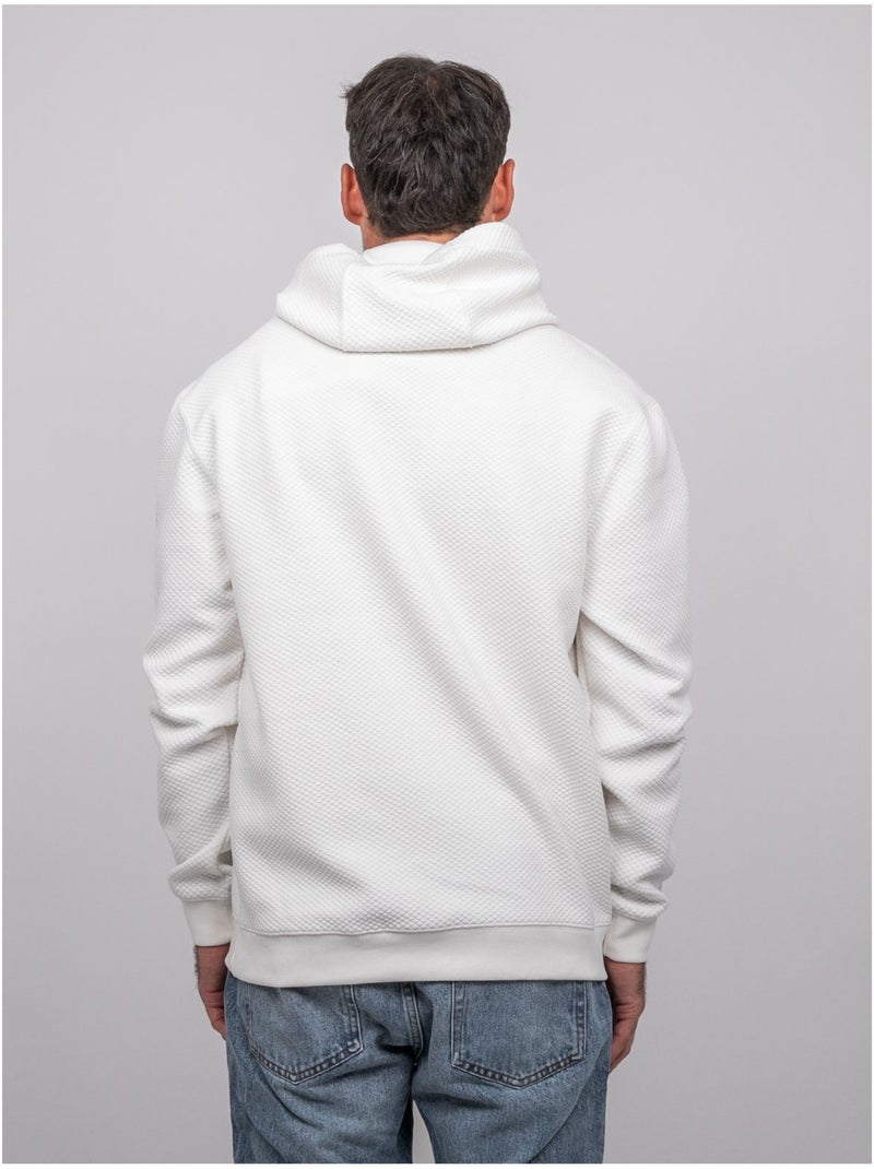 Sweat capuche maille gaufrée uni werone Ecru - Kiabi