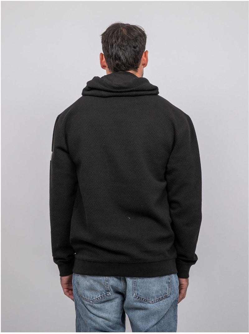 Sweat capuche maille gaufrée uni werone Noir - Kiabi