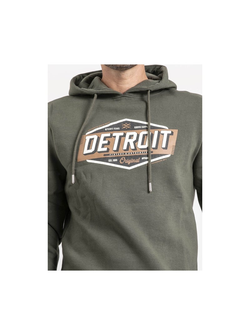 Sweat capuche waltornado Kaki - Kiabi