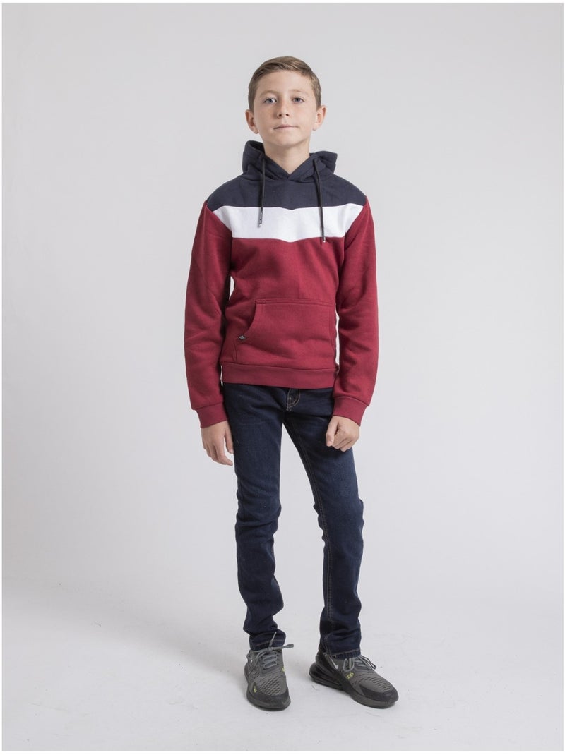 Sweat capuche warcy garçon Bordeaux - Kiabi