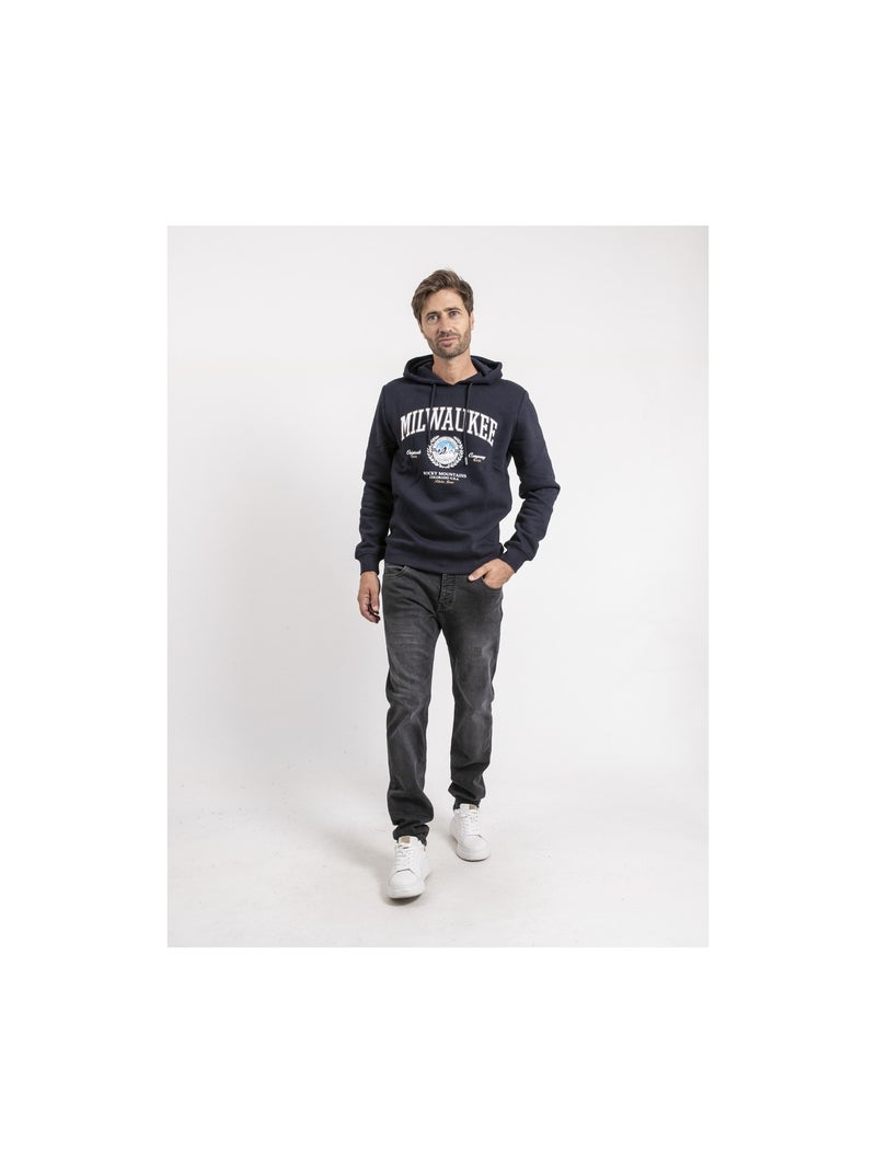 Sweat capuche woulao Bleu marine - Kiabi