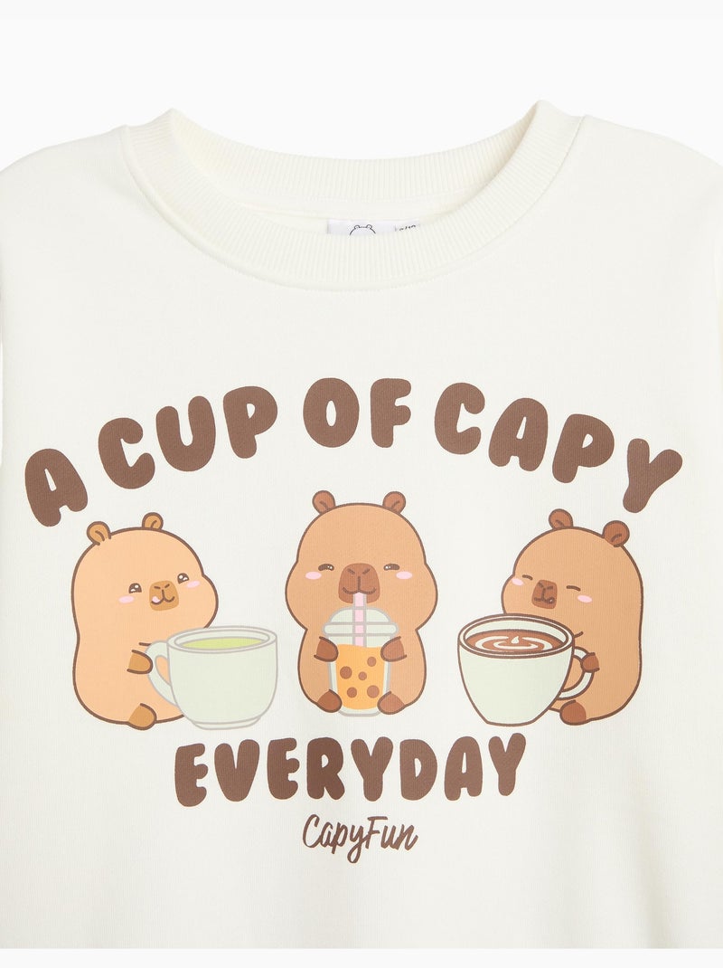 Sweat 'capybara'©capyfun, mo fashion Blanc - Kiabi