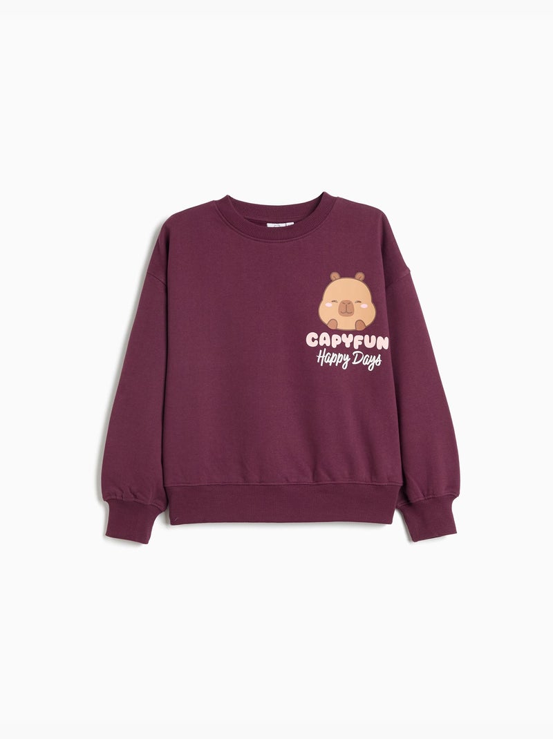 Sweat 'capybara'©capyfun, mo fashion Violet - Kiabi
