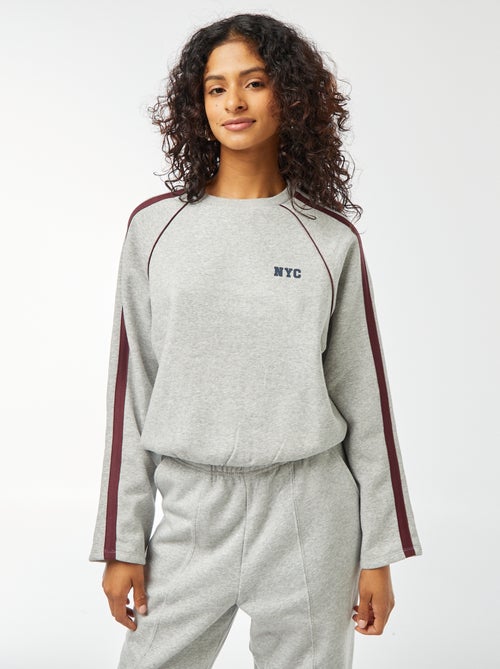Sweat chiné esprit sportswear - Kiabi