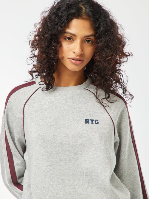 Sweat chiné esprit sportswear - Kiabi