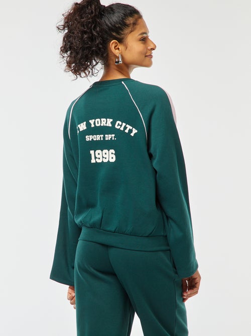 Sweat chiné esprit sportswear - Kiabi