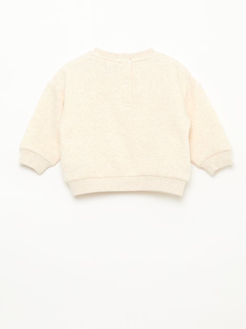 Sweat chiné intérieur velours doux - Kiabi