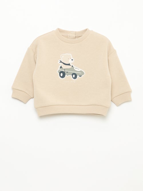 Sweat chiné intérieur velours doux - Kiabi