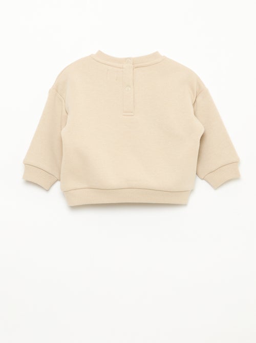 Sweat chiné intérieur velours doux - Kiabi