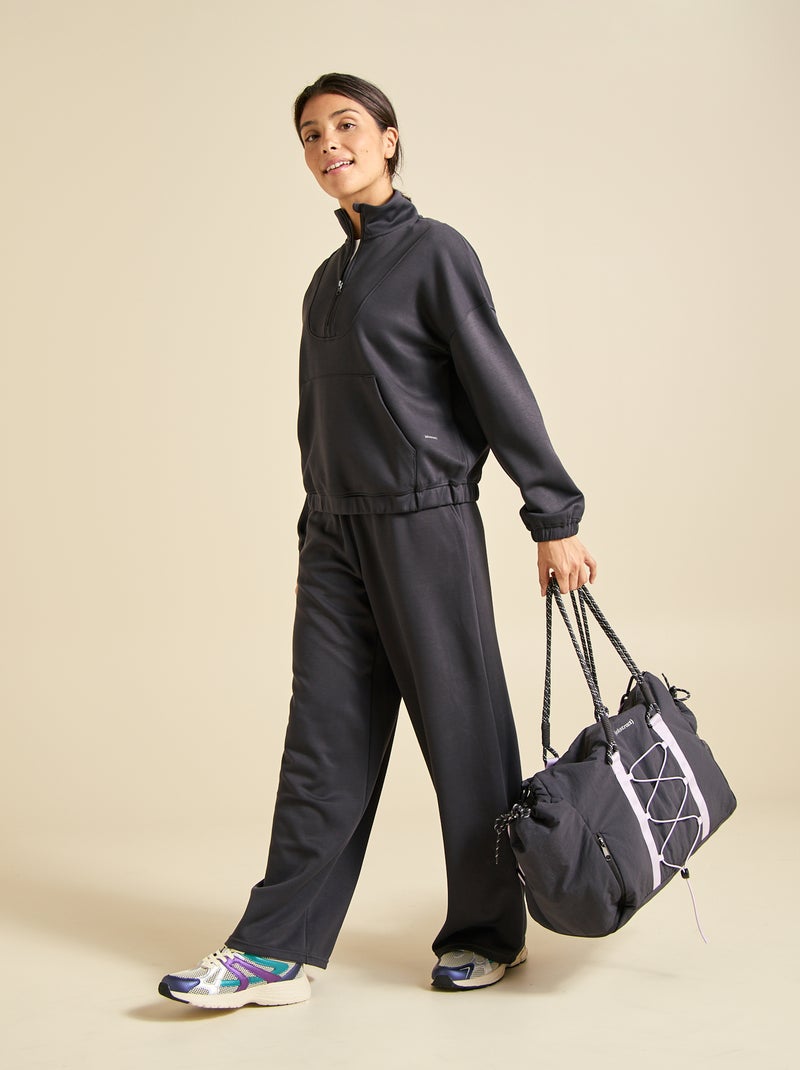 Sweat col camionneur - ekstract Noir - Kiabi